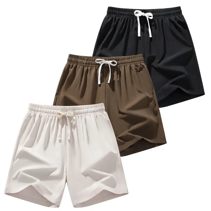 Men’s Ice Silk Athletic Shorts - Mens Clothing, Cinch Drawstring-Adjustable, Lite Breathable Loose Custom-Fit, Cool Solid Color Basic Track Bottoms for Daily Wear & Outdoor Sport, Cinch Men's Shorts