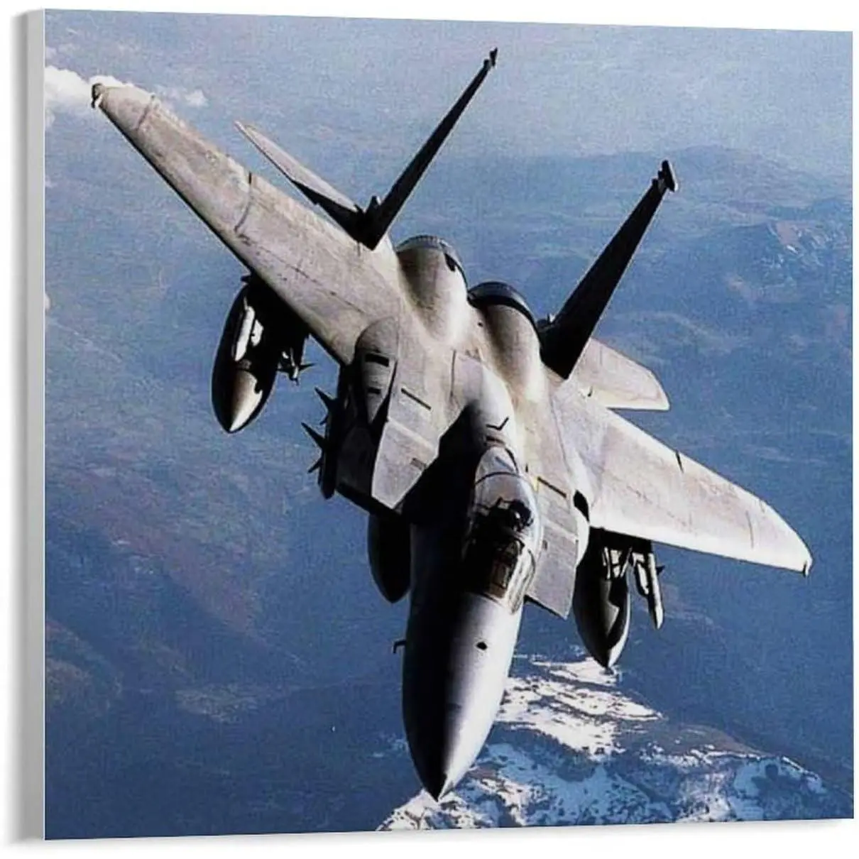 McDonnell Douglas F-15 Military Aircraft Poster Printing Home Wall Art Decor Print Canvas for Living Room Bedroom Office Gift Unframe-style 10x10inch(25x25cm)