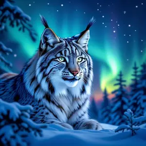 New DIY 5D Diamond Painting Kit, Aurora Lynx Theme, Full Drill Mosaic Art, Home Wall Decor Gift, Large Size, Model Xinghao Z355