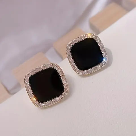 Elegant Square Shaped Earrings, Stud Earring Jewelry, Fashionable Jewelry for Women, Trendy All-match & Exquisite Jewelry for Birthday Gift, Studs Earrings