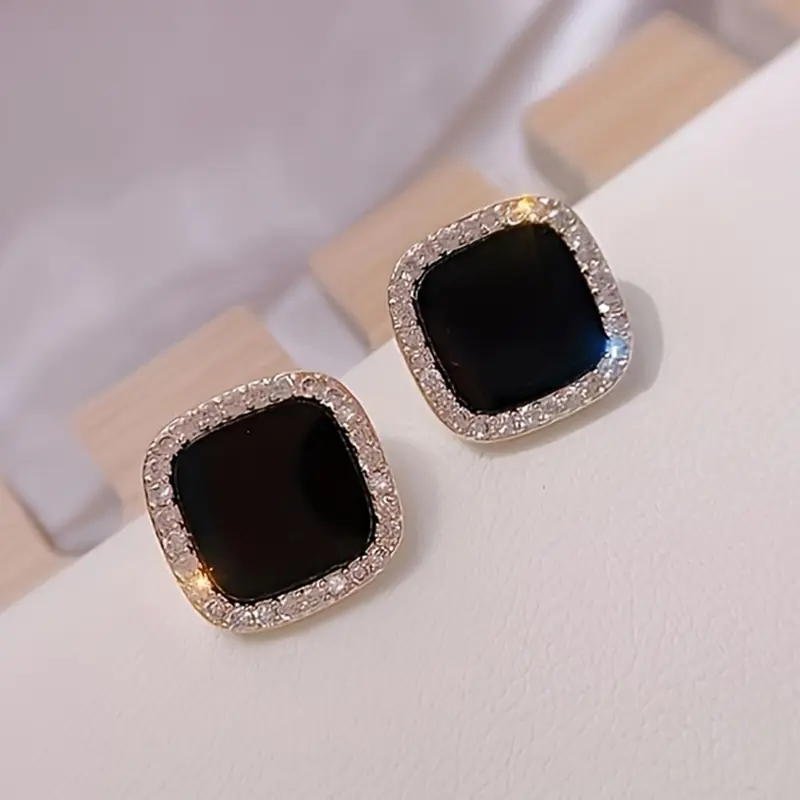 Elegant Square Shaped Earrings, Stud Earring Jewelry, Fashionable Jewelry for Women, Trendy All-match & Exquisite Jewelry for Birthday Gift, Studs Earrings