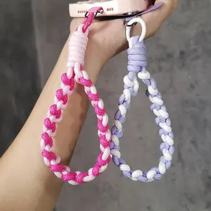 Universal Braided Mobile Phone Short Lanyard Strap Rope Woven Keychain Phone Case Anti-lost Firm Bold Rope Strap Key Ring Tool