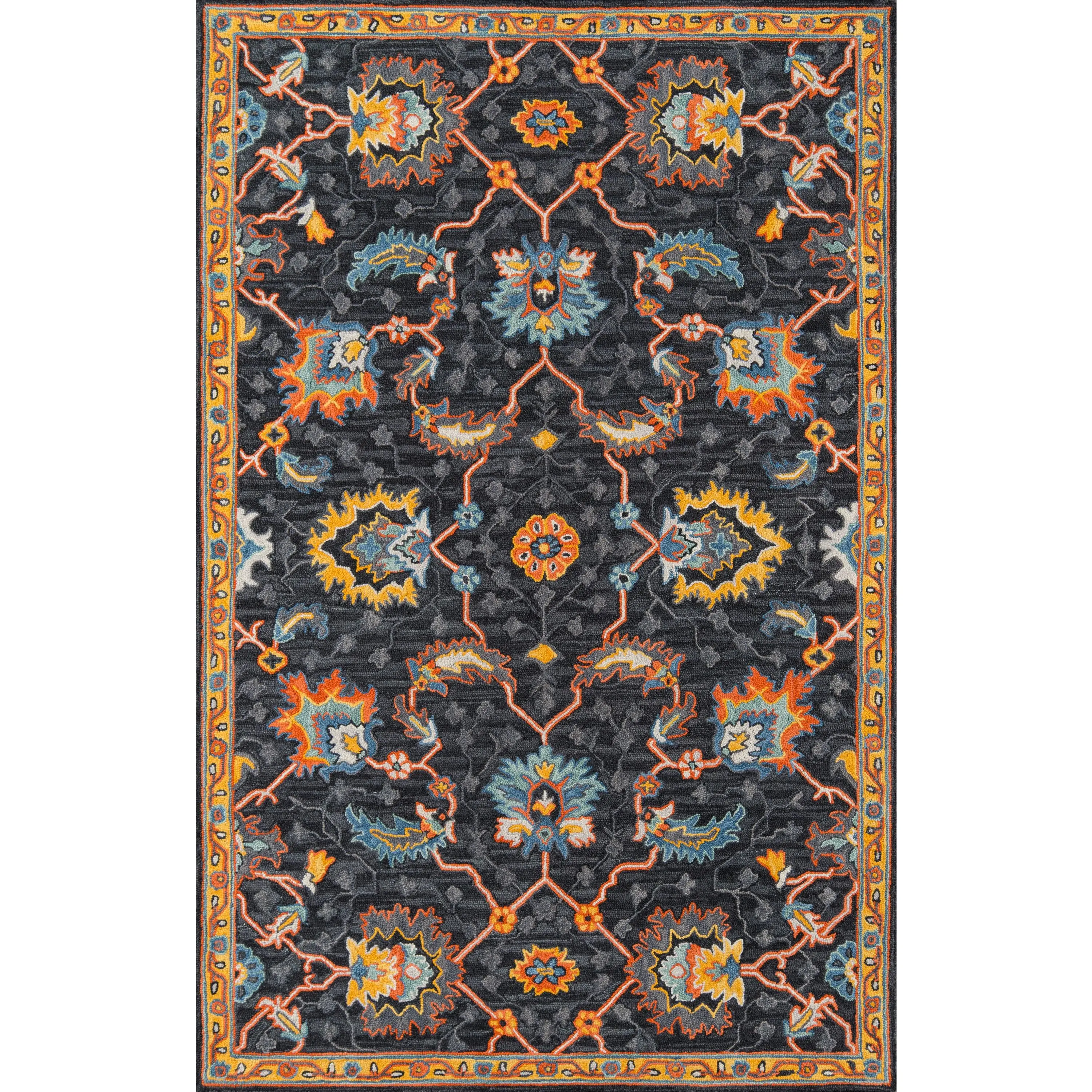 Momeni Ibiza IBI-3 Charcoal Traditional Hand Tufted Rug