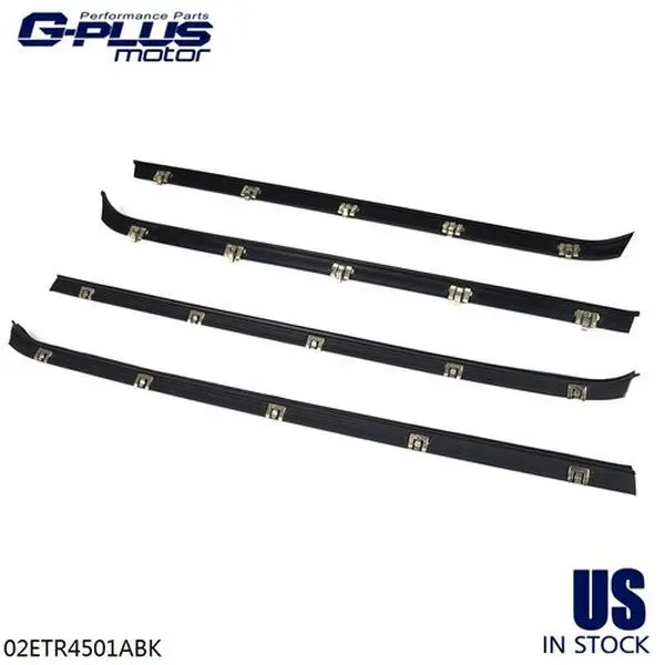 G-PLUS 1 Set (4pcs) Car Window Weatherstrips, Rattle-Soundproof Window Sweep Felts Seal, Fit For 81-91 Chevy/GMC Trucks, Part FO1930103