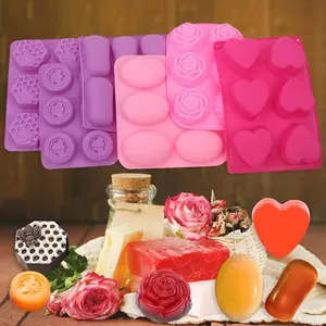Silicone Soap Mold, 1 Count Rose & Heart Shaped Soap Mold, DIY Soap Making Tool for Home Decor, Candle & Soap Making Supplies