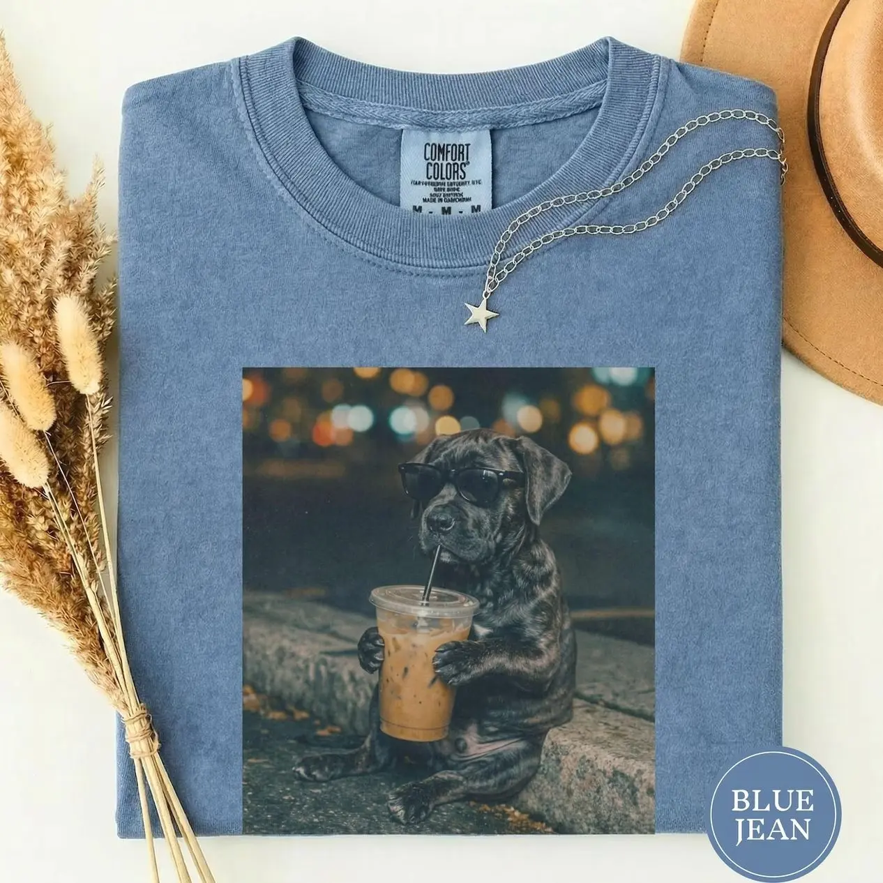 Funny Cane Corso Drinking Iced Coffee Shirt, Animal Meme Tee, Dog Lover Gift, Funny Dog Shirt, Coffee Tee, Cute Dog Mom Gift - Designs Trendy Shirt