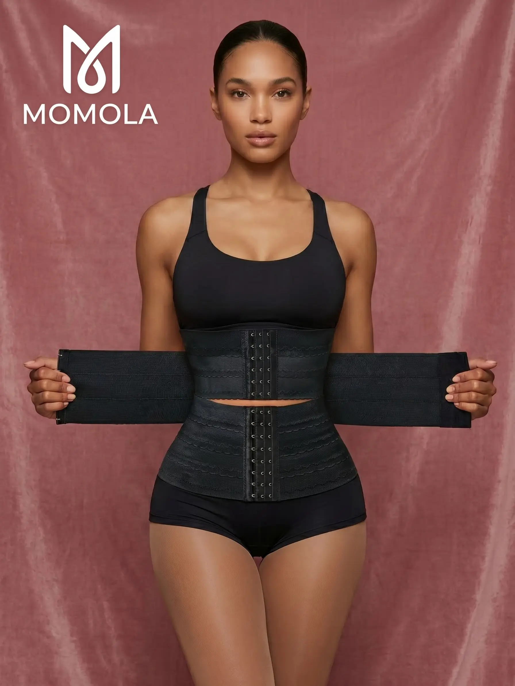 MOMOLA Waist Trainer Underbust Tummy Control Waist Double layer waist shaping Cincher Corset Hourglass Body Shaper Hooks  Fajas Shapewear  for Women