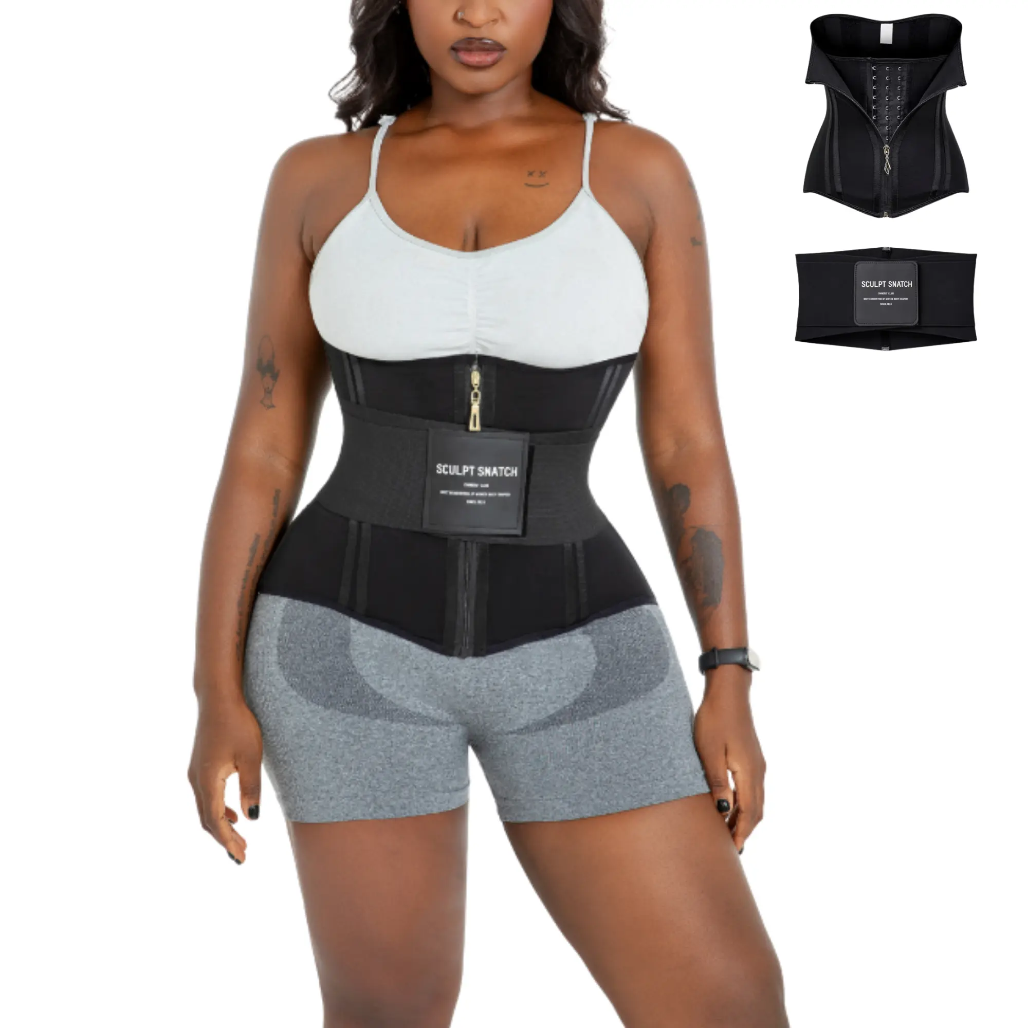 Sculpt Touch 2-in-1 Waist Trainer Double Compression 25 Steel Bones Postpartum & Workout Friendly Corset Shaper Highwaist Girdle Fit Belly Bands SpringStatements