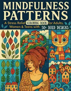 Mindfulness Patterns: A Stress Relief Coloring Book for Adults, Women & Teens with Bold Designs: Calm and Creativity with Mandala, Zen & Doodle Art