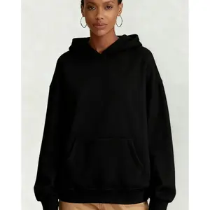 In Stock Personalized Unisex Black Pullover Hoodie Custom Photo Text Logo Women's Fit USA Delivery Model MW-NAN-110703