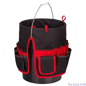 Oxford Cloth Bucket Tool Bag, Multi‑Purpose Gardening & Fishing Gear Storage Pouch, Heavy‑Duty Wear‑Resistant Utility Tote, Portable Waterproof Organizer for Outdoor Work, Camping & DIY Projects