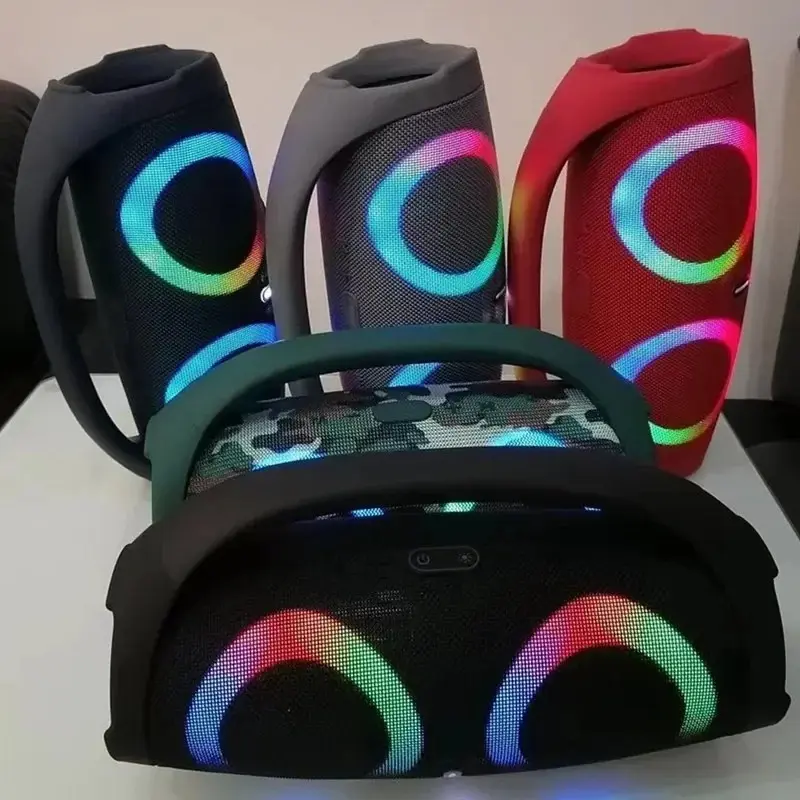 100W high power bluetooth speaker portable RGB colorful light waterproof wireless subwoofer 360 stereo surround TWS FM boombox Waterproof Shower Speaker Mini playback mp3 IPX7