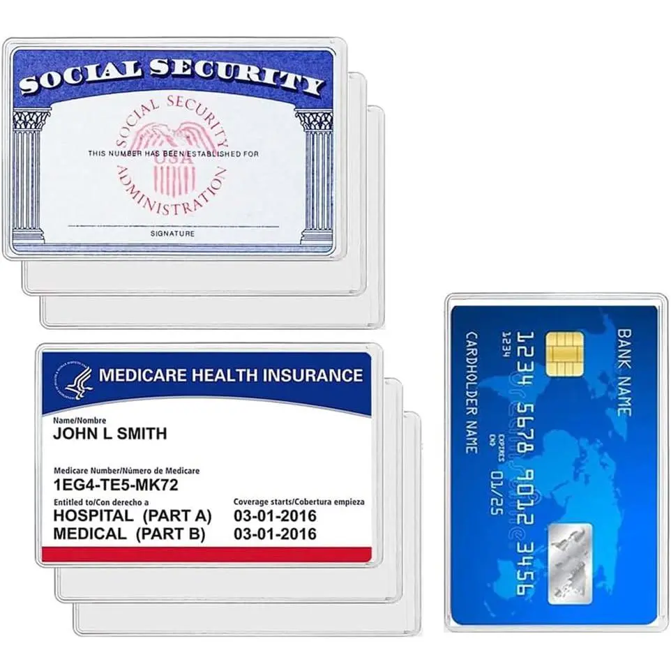 Card Holder Protector Sleeves, 12Mil Clear PVC Soft Water Resistant  Card Protector Sleeves for Credit Card Business Card  (Matte 6 Pack)