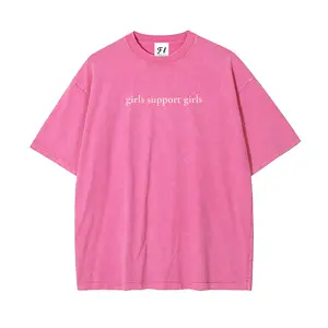 Girls Support Girls Oversize Unisex Washed T-Shirt for Women and Men's Unisex Fit Batik Cotton Oversize Streetwear Menswear  Super Soft Pre-Shrunk