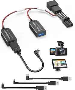 Dash Cam Power Adapter,(P Type A)Fit Select Infiniti/Mazda/Nissan/,Connect to AutoDimming Rearview Mirror,Builtin Hide Power Adapter Charging Cable for Garmin Nuvi GPS Dashcam Mirror Camera