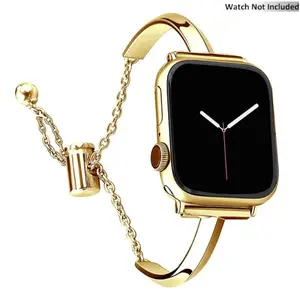 Fashion Watch Band for Apple Watch (Band Only), Watch Band with Chain Design, Watch Accessories Compatible with iWatch Series, Smart Watch Strap