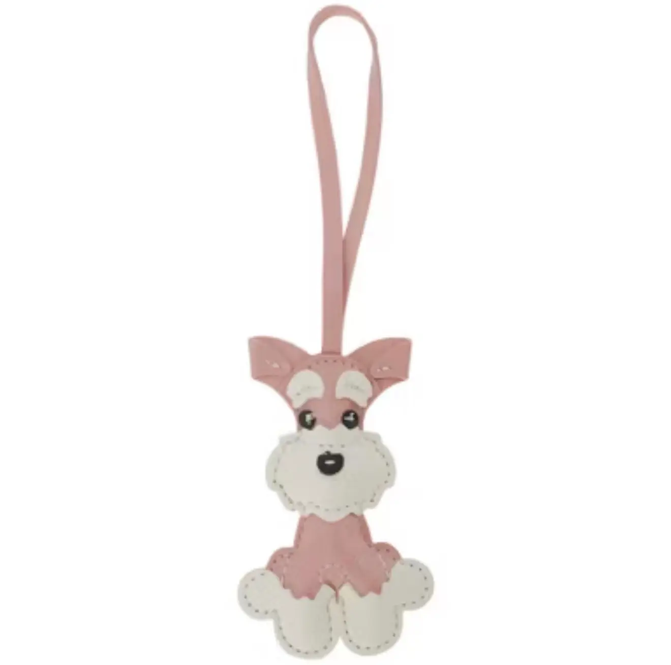 Leather Schnauzer Dog Bag Charm