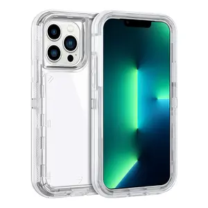 iPhone 13 Pro Transparent Defender Shockproof Case - CLEAR