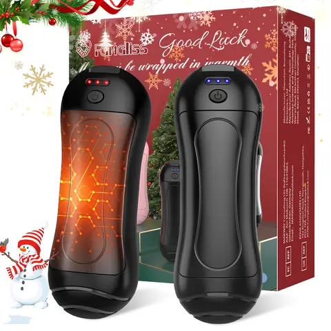 FANDLISS 2-Pack ABS Heated Hand Warmers - 6000mAh, 131℉ Fast Heating, Rechargeable, Overheat Protection, Split Magnet for 2-Hand Use, Ergonomic Shape, Compact, Double-Sided Heating, Outdoor Travel Christmas Gift