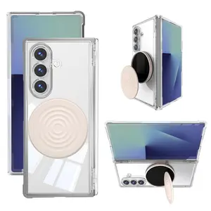 High-End Skin Feel Phone Case for Samsung Galaxy Z Fold7, Magnetic Stand, Wireless Charging, Car Mount, Hinge Protection, Anti-Drop Folding Cover