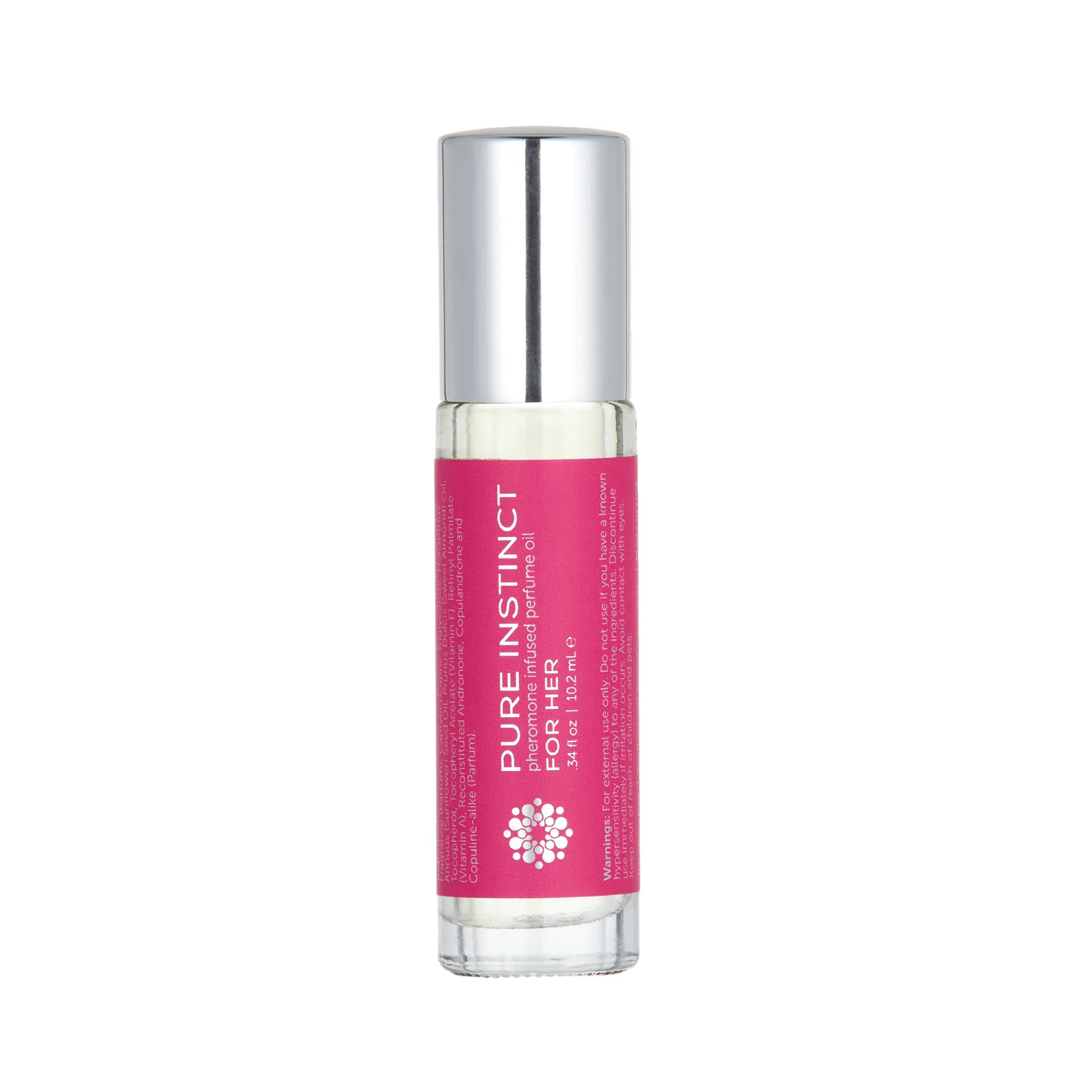 [Pure Instinct] FOR HER Roll-On Pheromone Perfumes for Women - Floral Bergamot, Jasmine, Aromatic Sweet Scent, Citrus Notes, Skin pH-Blending, Silky, Long-Lasting, 0.34 fl oz/10.2ml, TSA Travel Ready, Ideal for Pulse Point Application, Women's Gifts