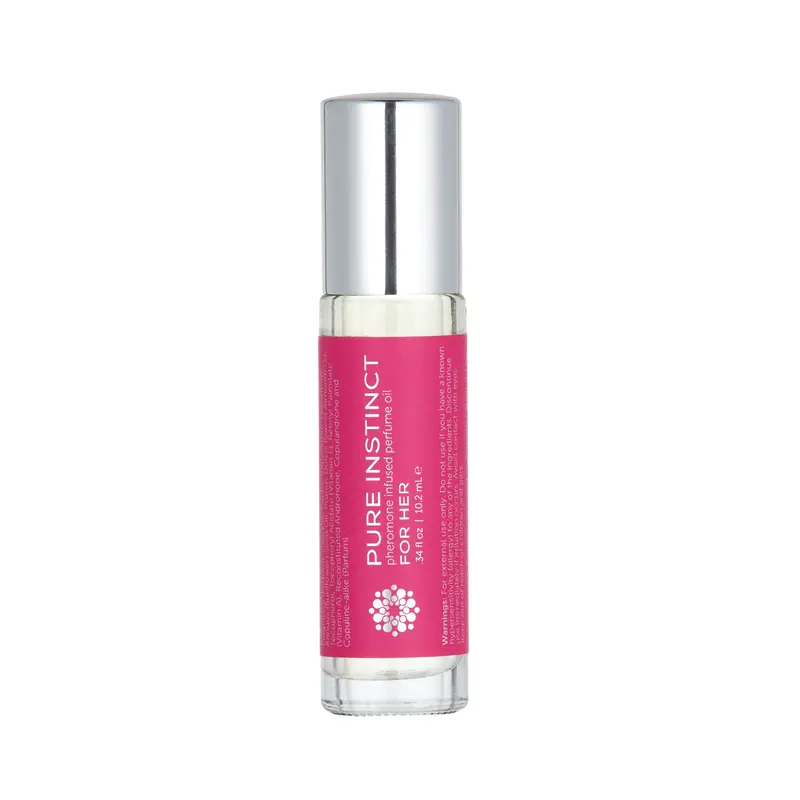 [Pure Instinct] FOR HER Roll-On Pheromone Perfumes for Women - Floral Bergamot, Jasmine, Aromatic Sweet Scent, Citrus Notes, Skin pH-Blending, Silky, Long-Lasting, 0.34 fl oz/10.2ml, TSA Travel Ready, Ideal for Pulse Point Application, Women's Gifts