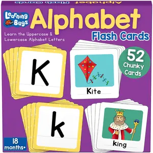 Thick and Large Alphabet Flash Cards (52 pcs), Upper and Lowercase Letters for Kids Ages 1.5+