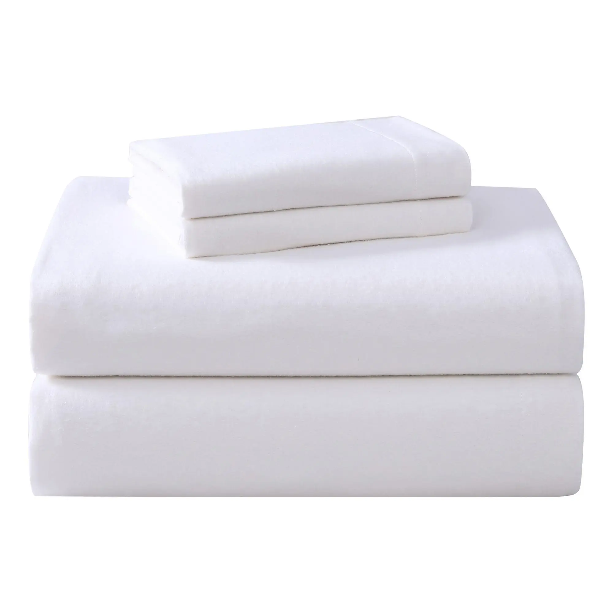 Laura Ashley Solid White Twin Flannel Sheet Set