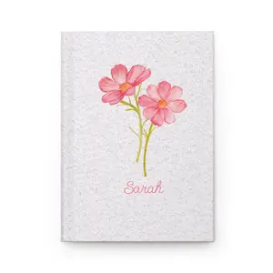 Personalized Birth Flower, October, Floral Hardcover Journal for Writing, Gift for Her, Custom Name Journal, Inspirational Diary, Artistic