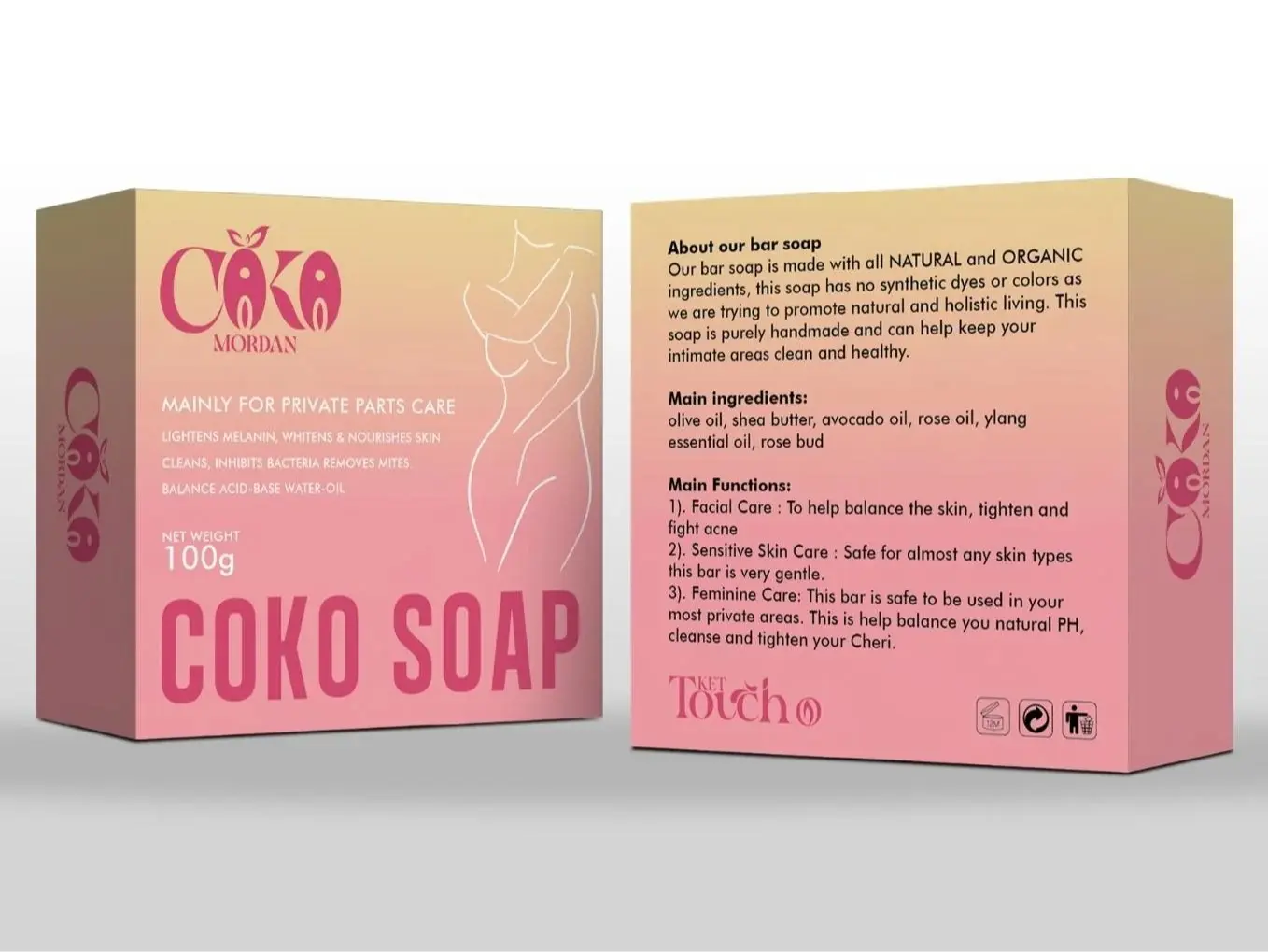 Yoni Soap Bars for Women's External Intimate Hygiene, Feminine Wash Soap, pH Balanced, Natural Ingredients, 3 PCS