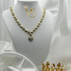 Product Title: Valdes Luxury 14K Gold Plated Necklace High Quality Daily Wear Heart Pendant Elegant Shine Chain