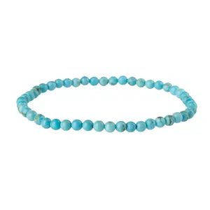 Turquoise Stone Bead Stretch Bracelet