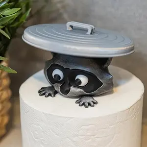 Bear Toilet Paper Holder Set, Fun Independent Bathroom Kit, Bathroom Accessories, 3D Printed Bear Design, Cute Bath Decor, Humorous Napkin Roll Storage, Toilet Paper Holder Raccoon