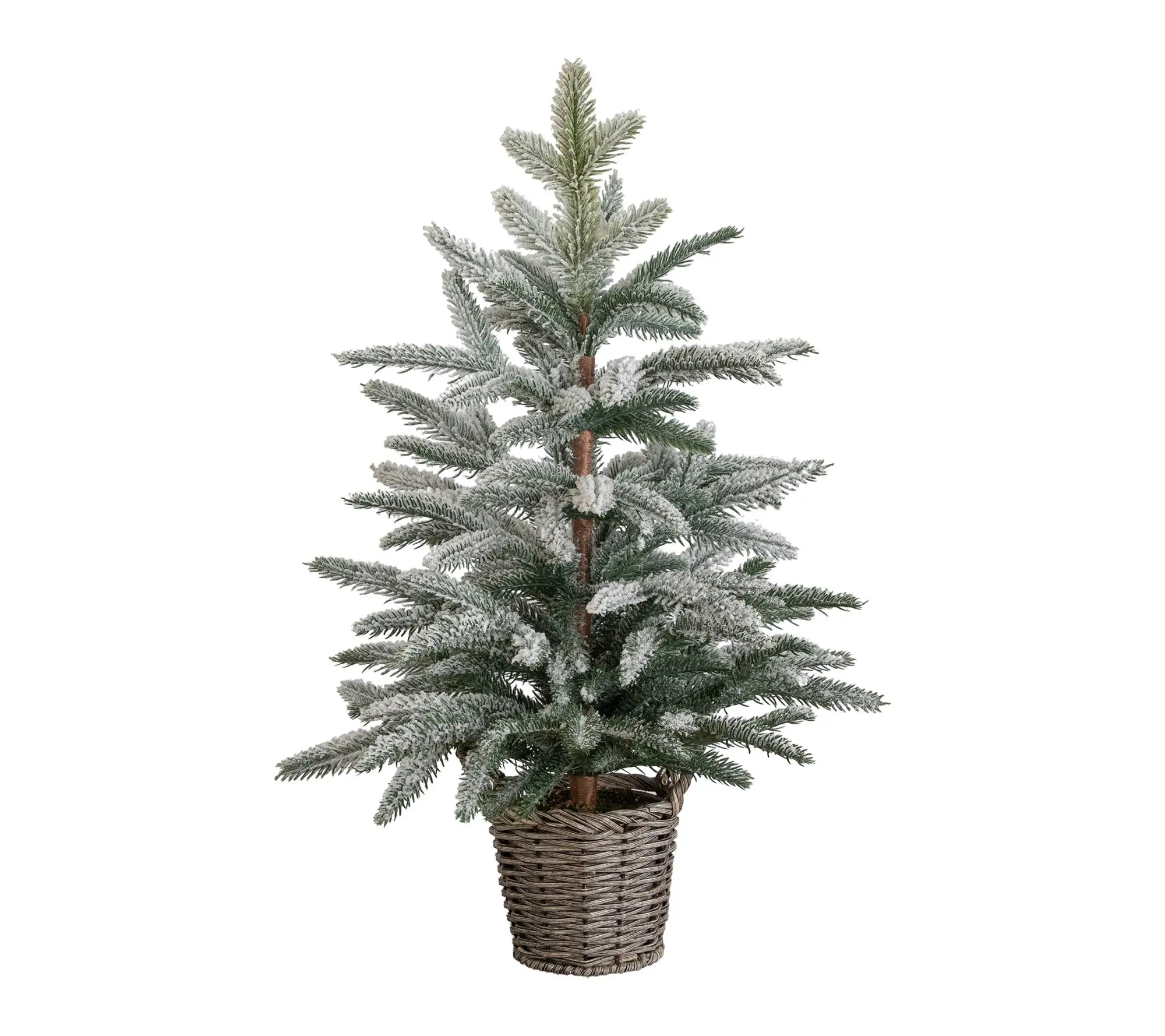2-ft Frosted Tree in Decorative Basket by Nearly Natural