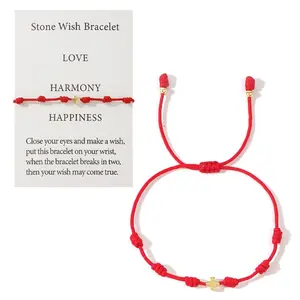Cross-shaped red rope bracelet, personalized retro style, lucky charm, peace and good fortune, gift and commemorative bracelet.