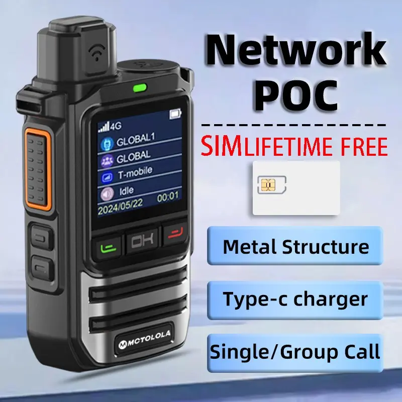 Durable, portable Remote two-way walkie talkie with long-term standby, unlimited transmission range from 152 countries, reliable communication, handheld mini suitable for hotel services, construction site, Security wireless communication