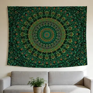 Floral Mandala Tapestry Ethnic Bohemian Style Wall Hanging Suitable for Home Decor Valentine's Day Easter St.Patrick's Day Halloween Christmas and Other Festival Decorations.