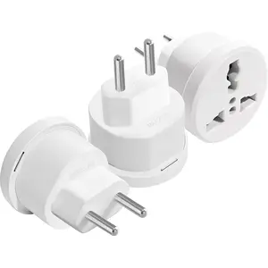 European Travel Plug Adapter, Type C International Power Adaptor to  Spain France Portugal Iceland ,  Vocation Essentials 3-Packs