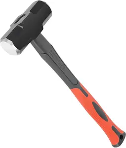 3lb Sledge Hammer - Heavy Duty Drilling Hammer with Forged Steel Head & Fiberglass Handle, Perfect for Demolition, Construction, and Blacksmithing