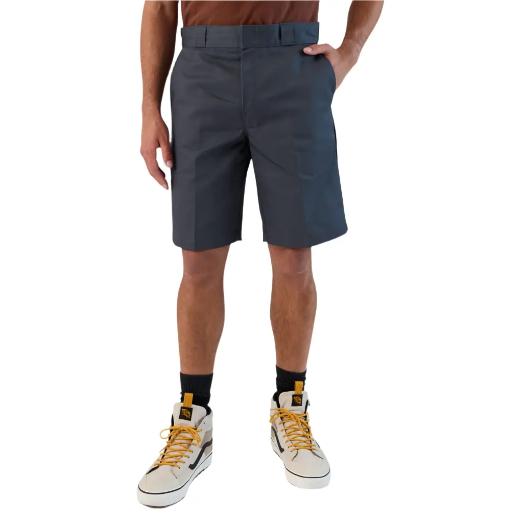 Dickies 874 Original Plain Cotton Workwear Pocketed Stainproof Men's Shorts, 11" Charcoal Menswear Bottoms with Pockets, Pocketed Men's Shorts