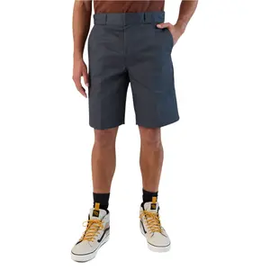 Dickies 874 Original Plain Cotton Workwear Pocketed Stainproof Men's Shorts, 11" Charcoal Menswear Bottoms with Pockets, Pocketed Men's Shorts