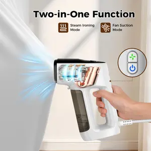 2-in-1 Handheld Garment Steamer with Vacuum Suction - 1200W Portable Clothes Steamer for Travel & Home, 150ml Water Tank, Fast Heat-up, Vertical & Horizontal Steam Ironing