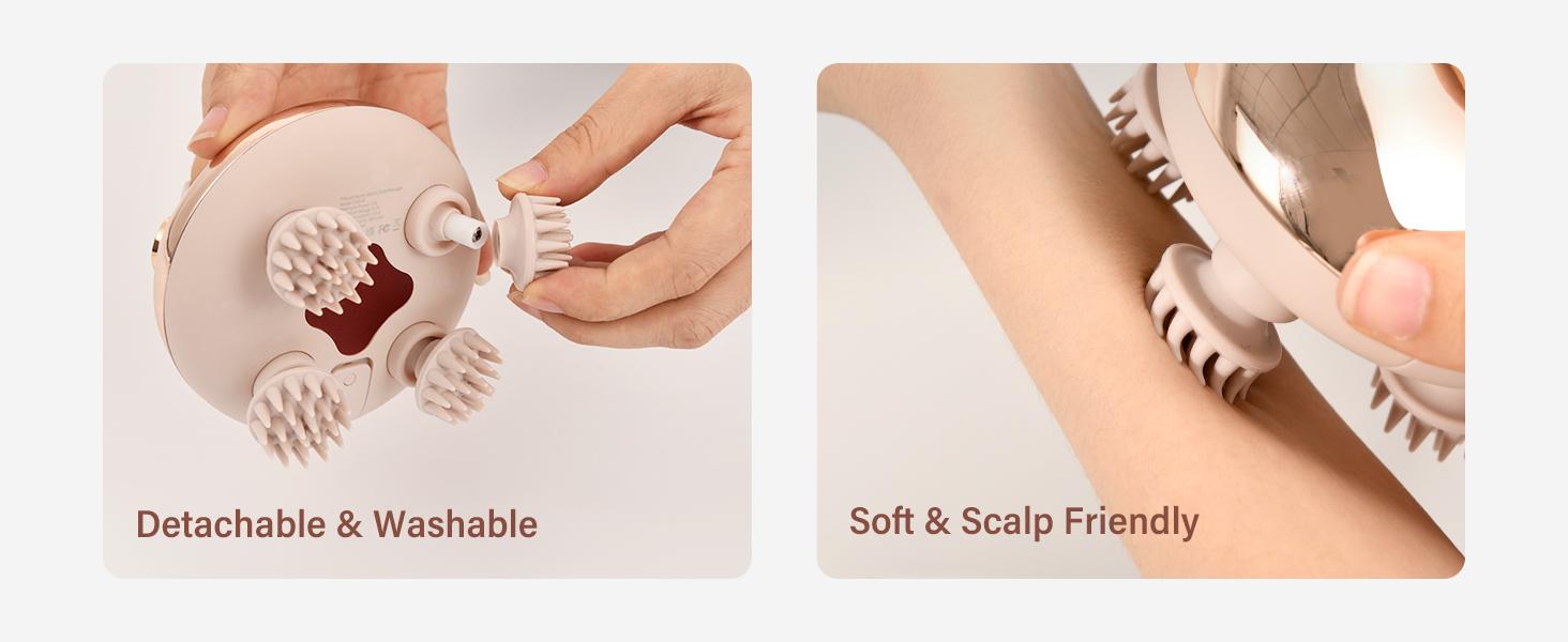 Cordless Scalp Massager Hair Growth with 3 kneading Modes,Waterproof Head Massager with 8 Claws for Deep Cleansing,Head Scratcher,Body Massager for Stress Relief, Cat Massager Tissue