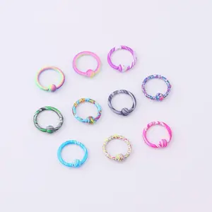 10 Color Paint Water Pattern Ring, Ear, Nose, Lip Multi-purpose Ring, Stainless Steel Puncture Accessory