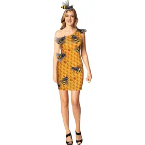 Imposta Costumes Women's Honey Comb Costume Dress Gold One Size