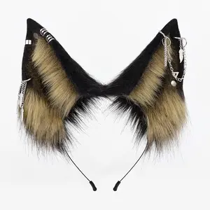 Realistic Wolf Ear Hairband, Multi-Color Handmade Wolf Ears Accessory, Cosplay Headwear, Anime Convention Animal Ears, Unique Fashion Item