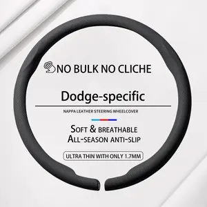Dodge RAM Steering Wheel Cover, Heavy Duty Anti-Slip Grip, Fits RAM 1500 2500 3500, 14.5-15.5 Inch Exact Round Fit, Premium Truck Interior Accessories Automotive Steeringwheelcover