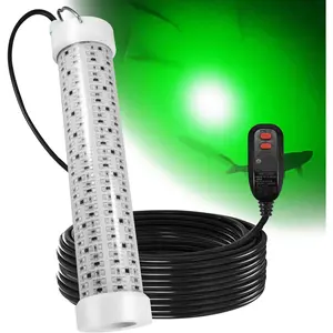 Underwater Fishing Light 400W 40000LM GFCI Safety Plug 100ft Cable Green LED Submersible Light for Docks Boats Kayaks IP69K Rated for Fresh Salt Water