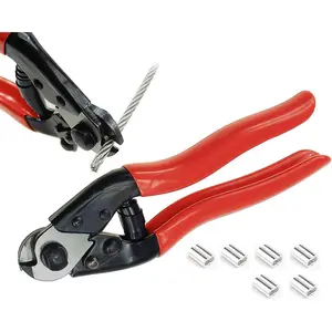 Cable Cutter Wire Rope Cutter Heavy Duty Stainless Steel Aircraft 1/8" 5/32" for Deck Railing Bike Housing Metal Fence CR12