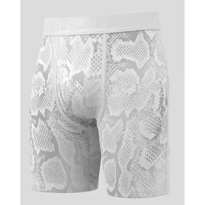 PSD Mens Silver Snake Boxer Brief - Standard Length 7 Inch Inseam, Soft and Breathable Poly Blend Fabric